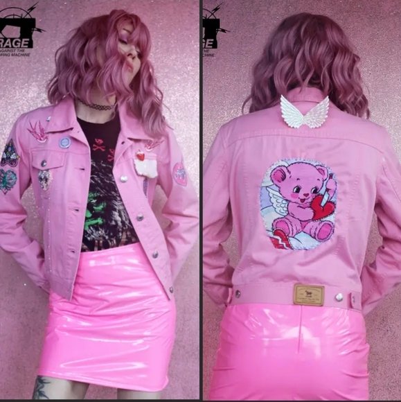 Hot Topic Jackets & Blazers - Barbie Goth- Sugar Killz- custom creepy cute pink RAGE Jacket PRICE FIRM